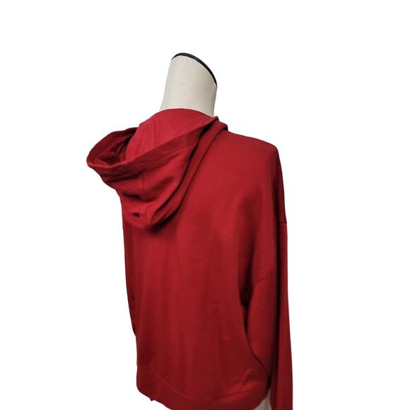Sweaty Betty Relax Hoodie Sweatshirt V Neck Red Womens Size‎ 8 Medium - Picture 7 of 14